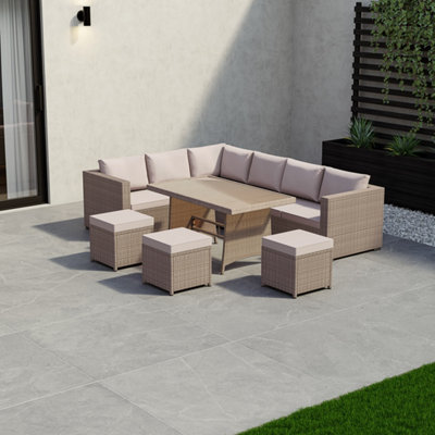 Garden Vida Belgrave Natural 9 Seater Balcony Garden Outdoor UKFR ...