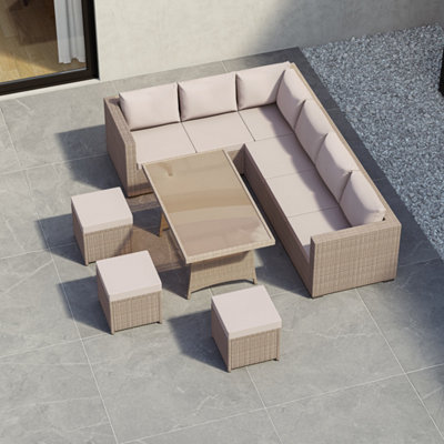 Garden Vida Belgrave Natural 9 Seater Balcony Garden Outdoor UKFR ...