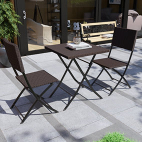 Garden Vida Capri Brown 2 Seater Rattan Garden Outdoor Bistro Set