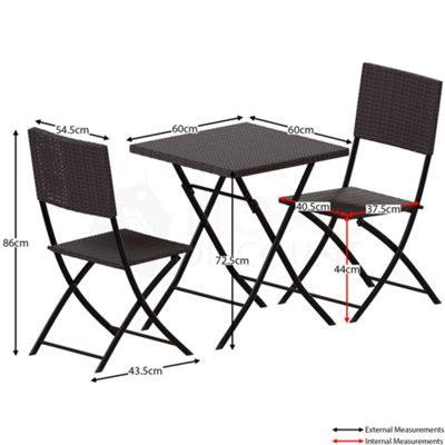 Garden Vida Capri Brown 2 Seater Rattan Garden Outdoor Bistro Set