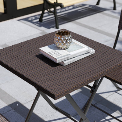 Garden Vida Capri Brown 2 Seater Rattan Garden Outdoor Bistro Set