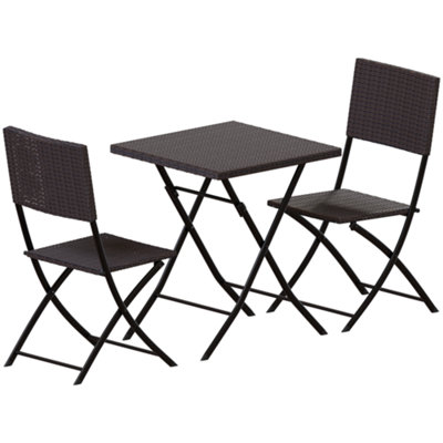 Garden Vida Capri Brown 2 Seater Rattan Garden Outdoor Bistro Set