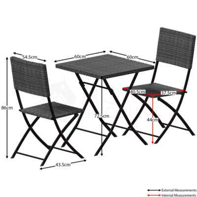 Garden Vida Capri Grey 2 Seater Rattan Garden Outdoor Bistro Set