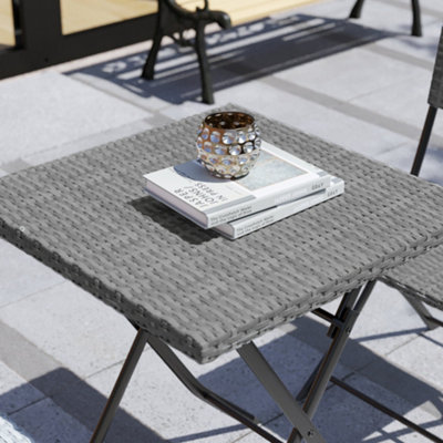Garden Vida Capri Grey 2 Seater Rattan Garden Outdoor Bistro Set