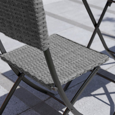 Garden Vida Capri Grey 2 Seater Rattan Garden Outdoor Bistro Set
