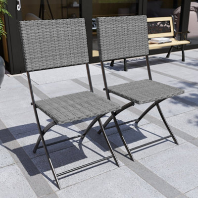 Garden Vida Capri Grey 2 Seater Rattan Garden Outdoor Bistro Set