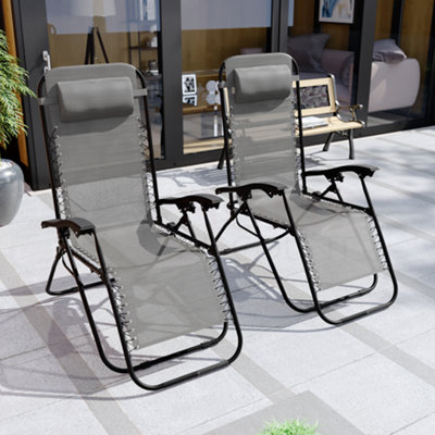 Vonhaus set of 2 premium heavy deals duty textoline zero gravity chair