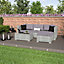 Garden Vida Hampton Grey 4 Seater Corner Rattan Garden Outdoor Bistro Set With Cover