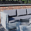 Garden Vida Hampton Grey 4 Seater Corner Rattan Garden Outdoor Bistro Set