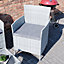 Garden Vida Kendal Grey 4 Seater Rattan Garden Outdoor Bistro Set