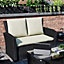 Garden Vida Mylor Black 4 Seater Rattan Garden Outdoor Bistro Set