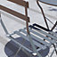 Garden Vida Porto 2 Seater Dark Grey Metal Bistro Set Foldable Patio Furniture