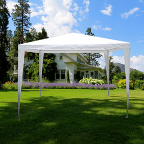 Garden Vida White Pop up Gazebo (H)2.6m (W)3m (D)3m Garden Outdoor Marquee Party Tent