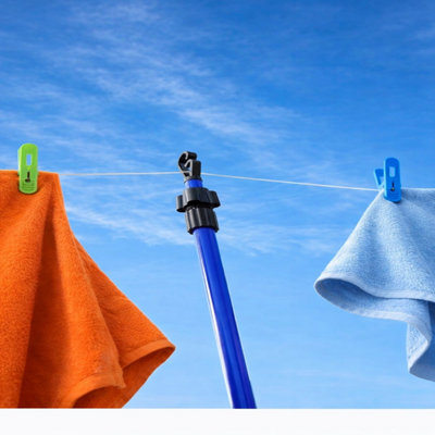 Garden Washing Line Prop 2.4M Heavy Duty Telescopic Clothes Line ...