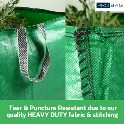 Garden Waste Bags - 500 Litre - 3 Sacks - PREMIUM GRADE - Industrial Fabric and Handles - Heavy Duty Garden/Green Waste Sack