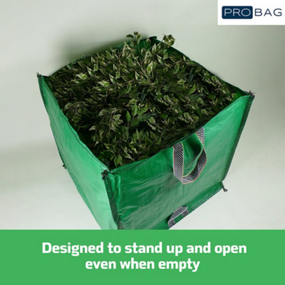 Garden Waste Bags - 500 Litre - 3 Sacks - PREMIUM GRADE - Industrial Fabric and Handles - Heavy Duty Garden/Green Waste Sack