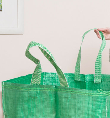 Garden Waste Recycling Bag - 120L - Manufactured from heavy duty industrial fabric - With Carry Handles - Pack of 5 - 3