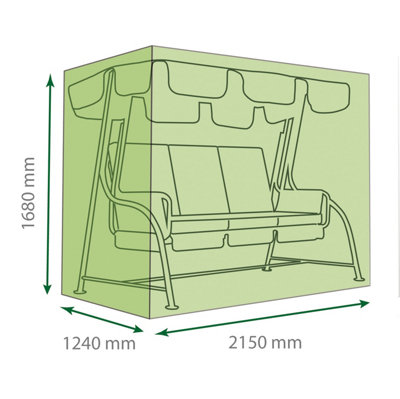 Garden Water Resistant Outdoor 3 Seater Swing Bench Seat Chair Cover in GREEN