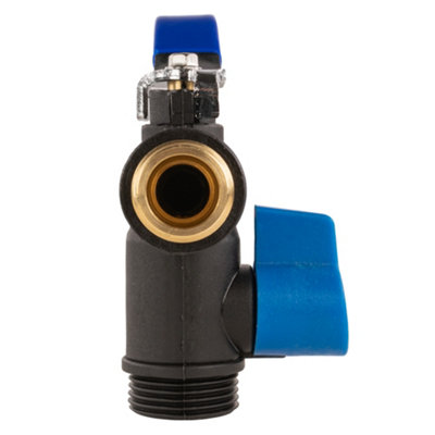 Garden Watering 1/2" bsp Outdoor Double Outlet PVC Lever tap with Brass Thread - 3
