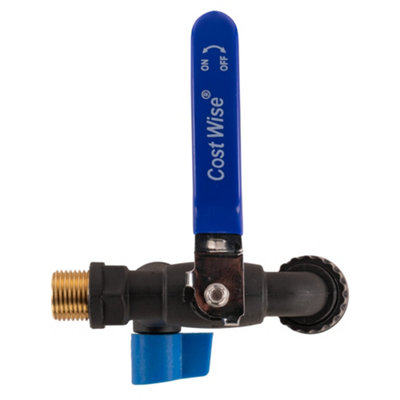 Garden Watering 1/2" bsp Outdoor Double Outlet PVC Lever tap with Brass Thread - 4