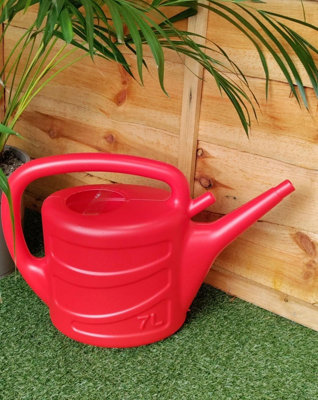Garden Watering Can Red 7L Lightweight Durable Watering Can & Sprinkler Rose