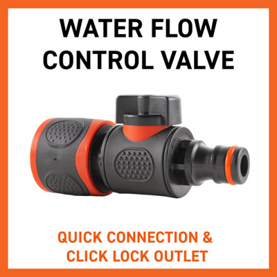 garden watering hose /irrgation flow control valve male-femaleclick-lock/ thread (FEMALE-MALE CLICK-LOCK)