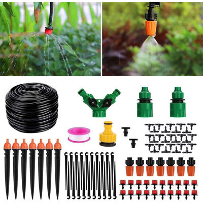 Garden Watering System, 40M/100Ft Micro Drip Irrigation Kit, Adjustable ...