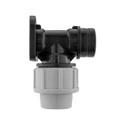 Garden Watering tap/Stopcock 20mm Water Pipe MDPE Back/Wall Plate+Lever tap+Free Thread Seal Tape - 8