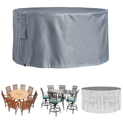 Garden Waterproof Medium Round Table Chairs Cover Premium Heavy Duty Protector DIY at B Q