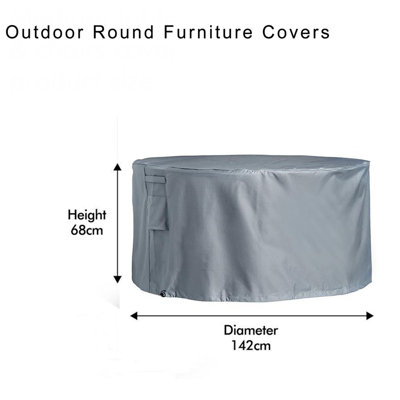 Garden Waterproof Medium Round Table Chairs Cover Premium Heavy Duty Protector