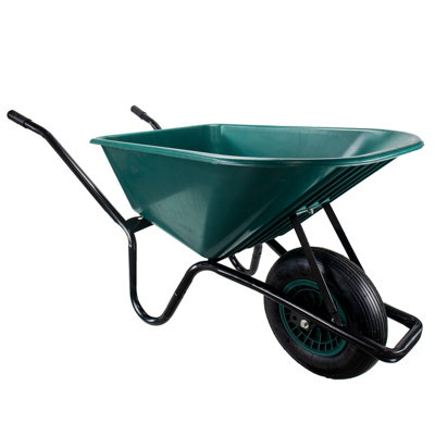 Garden WHEELBARROW 130kg 110Ltr Toughened Plastic Tray Ideal