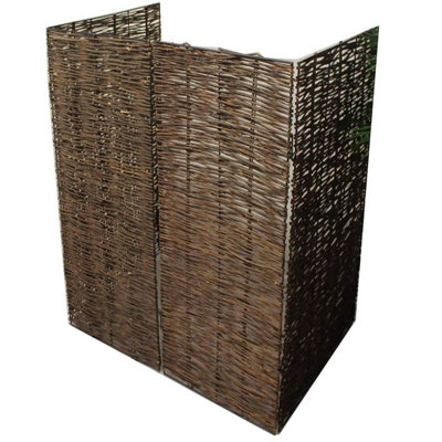 Garden Willow Wheelie Bin Screen Storage Rubbish Dust Cover Double