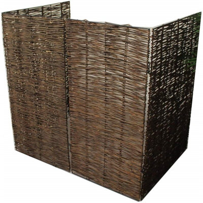 Garden Willow Wheelie Bin Screen Storage Rubbish Dust Cover Triple