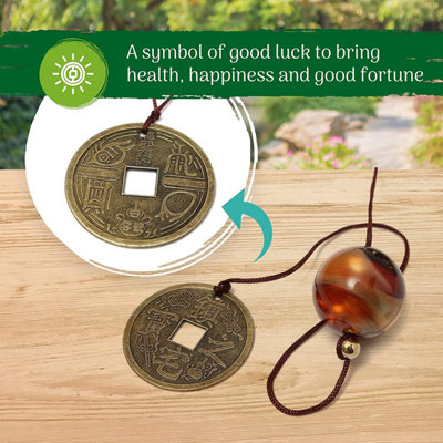 Garden Wind Chimes for Indoor or Outdoor use with Good Luck Fengshui Metal Wind Chime Bells (Dragon Design)