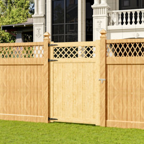 Garden Wood Gate Rhombus with Latch and Hardware Kit, 180 cm x 120 cm
