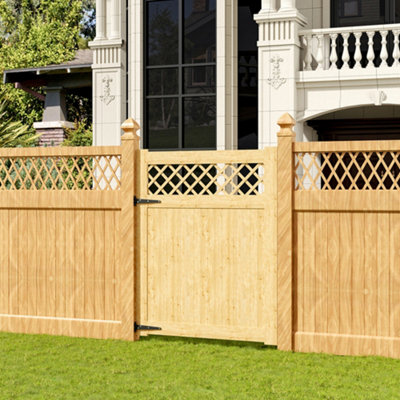 Garden Wood Gate Rhombus with Latch and Hardware Kit W120cm x H150cm