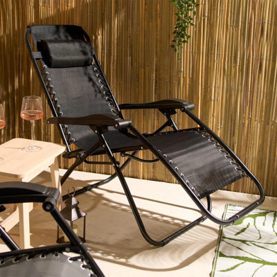 Garden Zero Gravity Patio Sun Lounger Folding Chair