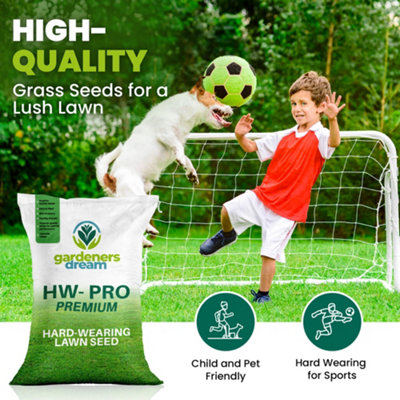 GardenersDream 1kg HARD-WEARING PREMIUM TOUGH BACK GARDEN LAWN GRASS SEED