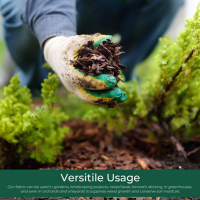 GardenersDream Extra Strong 125gsm Weed Garden Ground Suppressant Membrane (2m x 40m + 100 Staples) - 6