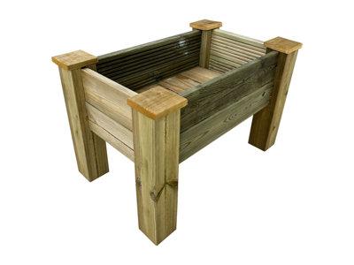 GardenGlow wooden planter, 2-tier smooth surface (L-100cm x D-60cm x H-50cm)