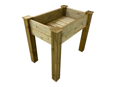 GardenGlow wooden planter, 2-tier smooth surface (L-125cm x D-60cm x H-100cm)