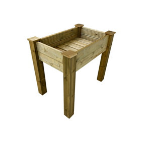 GardenGlow wooden planter, 2-tier smooth surface (L-125cm x D-60cm x H-100cm)