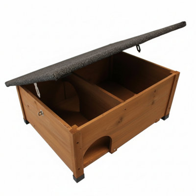 Gardening Naturally Natural Hedgehog House Garden Shelter Two Chamber ...