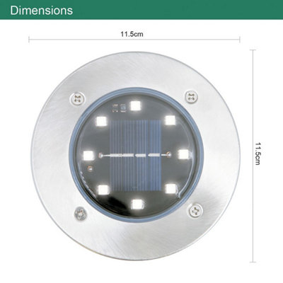 GardenKraft 10459 Pack Of 4 Stainless Steel Solar Ground Lights