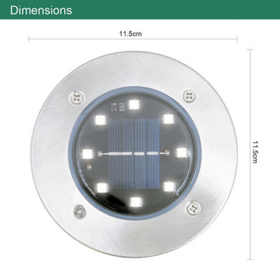 GardenKraft 10469 Pack Of 8 Stainless Steel Solar Ground Lights - 4