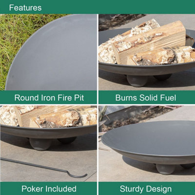 GardenKraft 10909 Round Fire Pit With Ball Base - 3