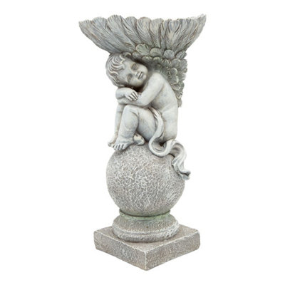 GardenKraft 10959 Angel & Shell Design Bird Bath