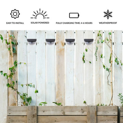 GardenKraft 11269 Pack Of 8 Solar Powered Decorative Garden Fence Lights