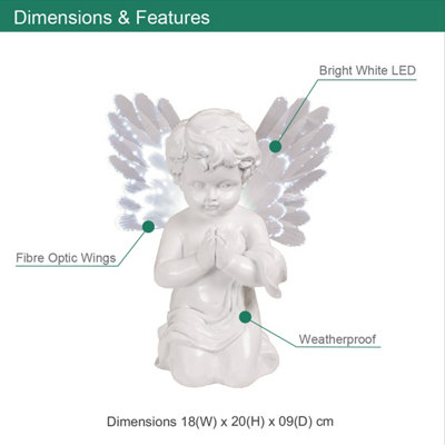 GardenKraft 12680 Solar Powered LED Angel Light