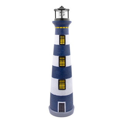 GardenKraft 13630 75cm Lighthouse With Solar Powered Rotating